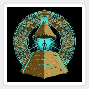 Pyramid alien illustration Sticker